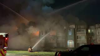 Multiple alarm apartment fire in Michigan