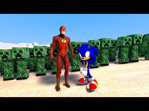 FLASH SONIC VS MINECRAFT CREEPER STEVE 😱 - Süper Kahraman Kapışmaları