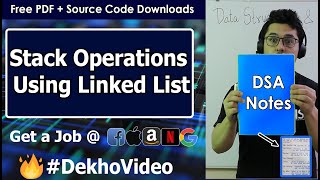 peek(), stackTop() and Other Operations on Stack Using Linked List (with C Code)