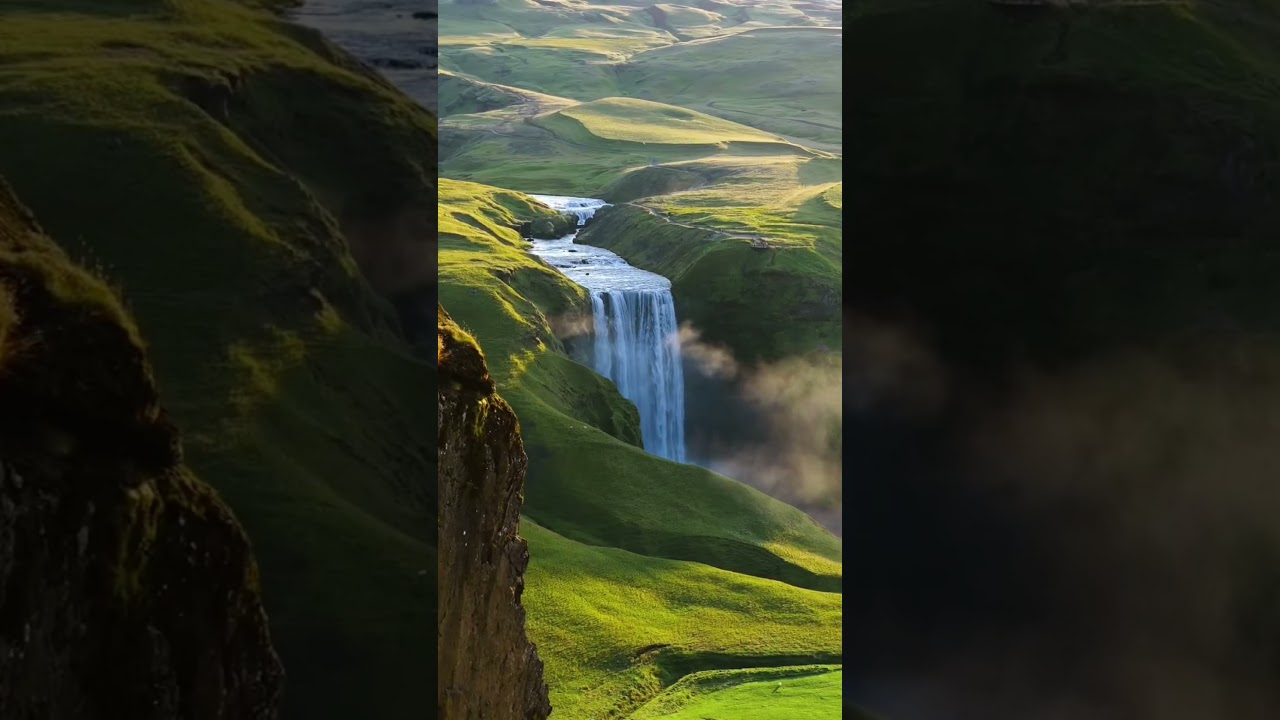 Skógafoss 🇮🇸 — Iceland’s Waterfall That Looks Unreal 🌊✨