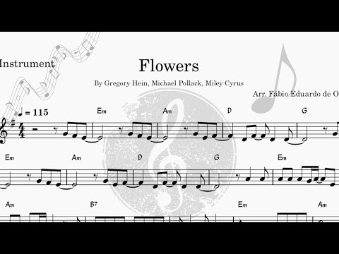 Flowers - Free Sheet Music Bb Trumpet - POP Music - Miley Cyrus - Instrumental Cover