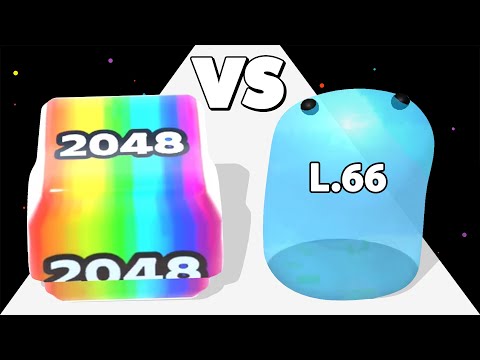 SLIME RUN RACE /vs JELLY RUN 2048 - ASMR Gameplay • Math Games Fun