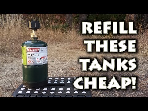 HOW TO REFILL Coleman Propane 1lb Fuel Cylinder Canister Tanks Bottles DIY For DIRT CHEAP