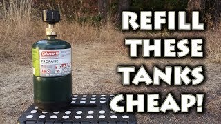 HOW TO REFILL Coleman Propane 1lb Fuel Cylinder Ca
