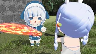 ぐらちゃんをカツアゲするぺこら【GawrGura/兎田ぺこら/ホロライブ切り抜き】【3Dアニメ】