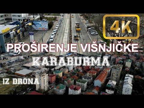 Proširenje Višnjičke ulice i Karaburma iz vazduha 4K
