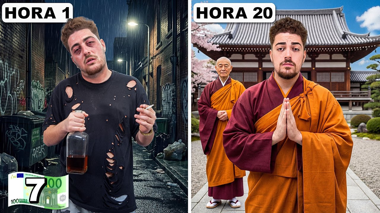 Sobreviví 24 horas con Monjes Budistas | Cruzando Japón con 100$