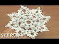 Easy to Crochet Snowflake With Bead Урок 19 Снежинка с ...