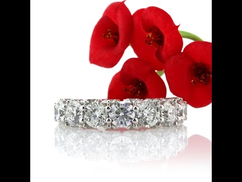 Mark Broumand -  5.10ct Round Brilliant Cut Diamond Three-Sided Right-Hand Ring in 18k White Gold