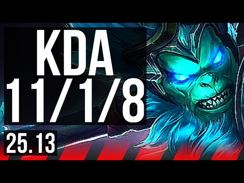WUKONG vs AATROX (TOP) | 11/1/8, 7 solo kills, Legendary | EUW Master | 25.13