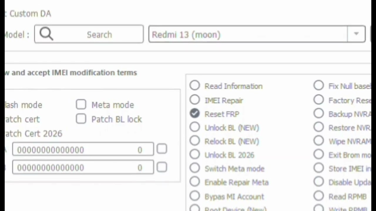 حذف حساب جوجل لجهاز Redmi 13 moon ببساطة وسهولة عن طريق DFT Pro