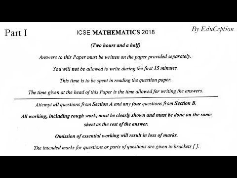 ICSE Mathematics 2018 Solved Question Paper