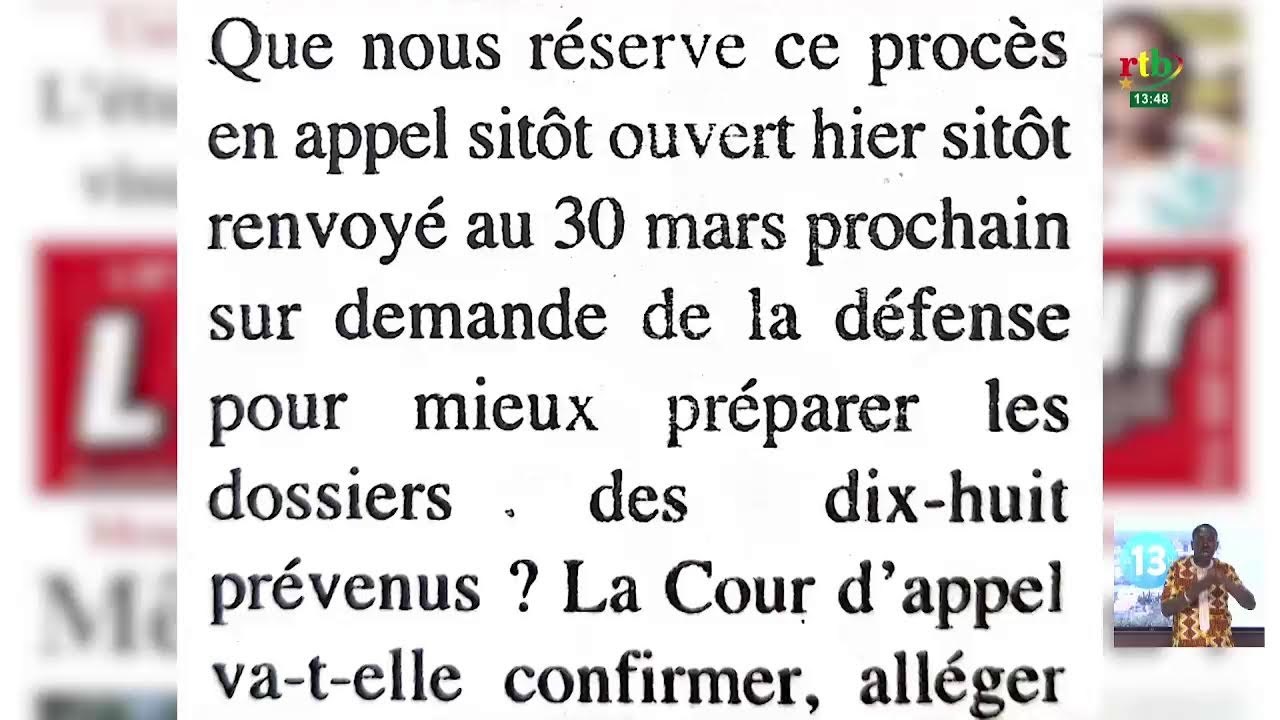 RTB -JT de 13H du 17 mars 2026