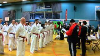 Adult red belt patterns ceremony at the GTI English Championships, February 2015