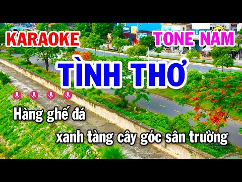 Karaoke Tình Thơ Tone Nam | Nhạc Xưa 8x 9x Nhiều Kỷ Niệm