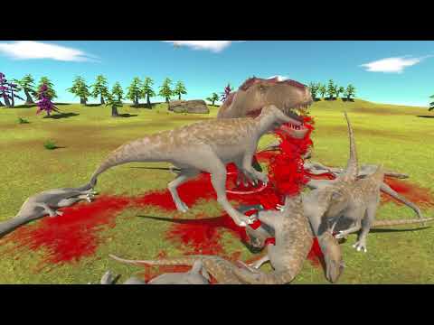 Trex and 5 Cryolophosaurus vs other units |Animal Revolt Battle Simulator