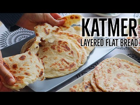 Turkish "Katmer" Layered Flat Bread - No Yeast - Easy Method