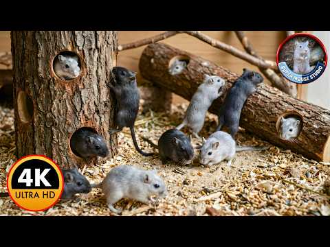 Cat TV Mouse Hunt –Video for Cats | Real Mice Running & Hiding in Maze | 4 Hours of (4K 60FPS)