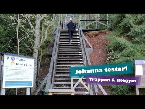 Johanna testar Trappan och utegymmet i Kvarntorps friluftsområde
