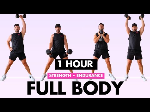 1 Hour Full Body Dumbbell Workout | Strength & Endurance Training at Home