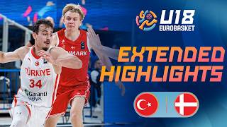 Group Phase: Türkiye 🇹🇷 vs Denmark 🇩🇰 | Extended Highlights | FIBA U18 EuroBaske