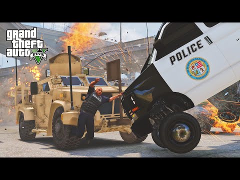 GTA 5 DECLASSE OSHKOSH_JLTV TRUCK CRASHES COMPILATION POLICE CHASE - DESTRUCTION