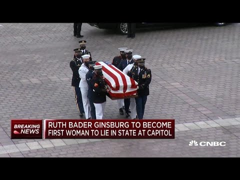Justice Ruth Bader Ginsburg becomes first woman to lie in state at Capitol