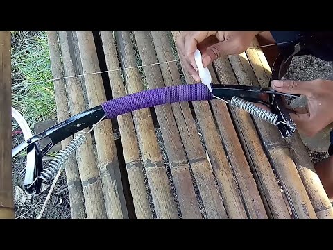 how to make bow bowfishing using bicycle wheel | crossbow fishing