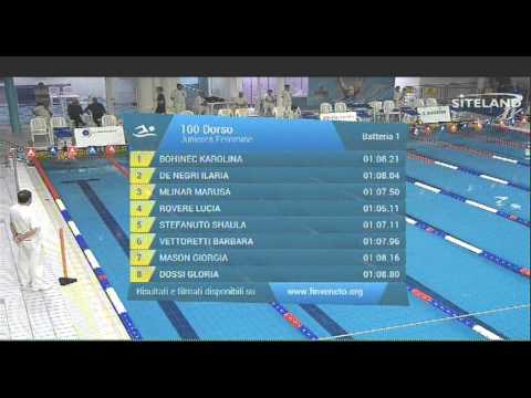 Finale dei 100 Dorso Juniores Femmine - 17 Memorial Chiara Giavi