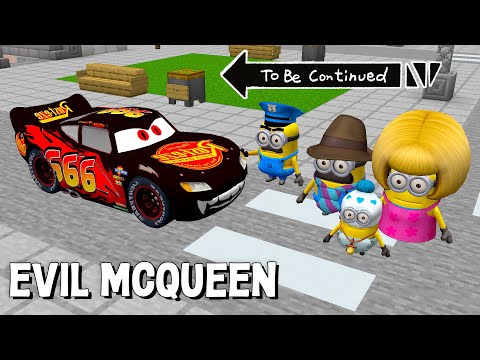 I FOUND EVIL MCQUEEN in Minecraft - Lightning McQUEEN vs Minions Family Gameplay