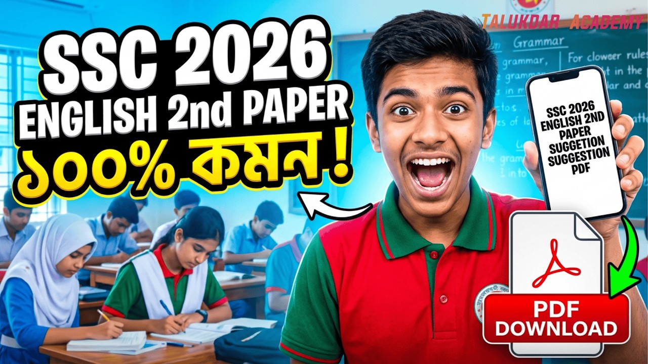 SSC 2026 English 2nd Paper Suggestion PDF Download (100% Common) | SSC English 2nd Paper Suggestion