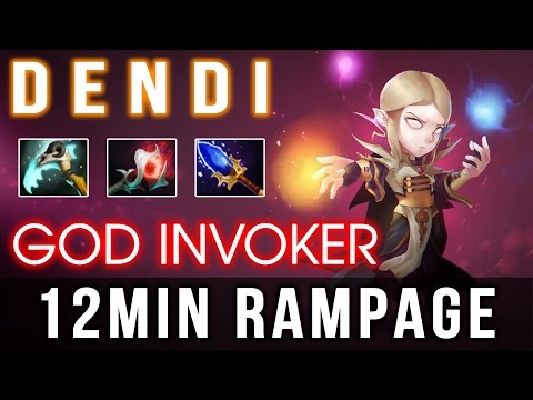 Dota 2 Dendi Invoker MIDDLE - God of Invoker - 12 MINS RAMPAGE