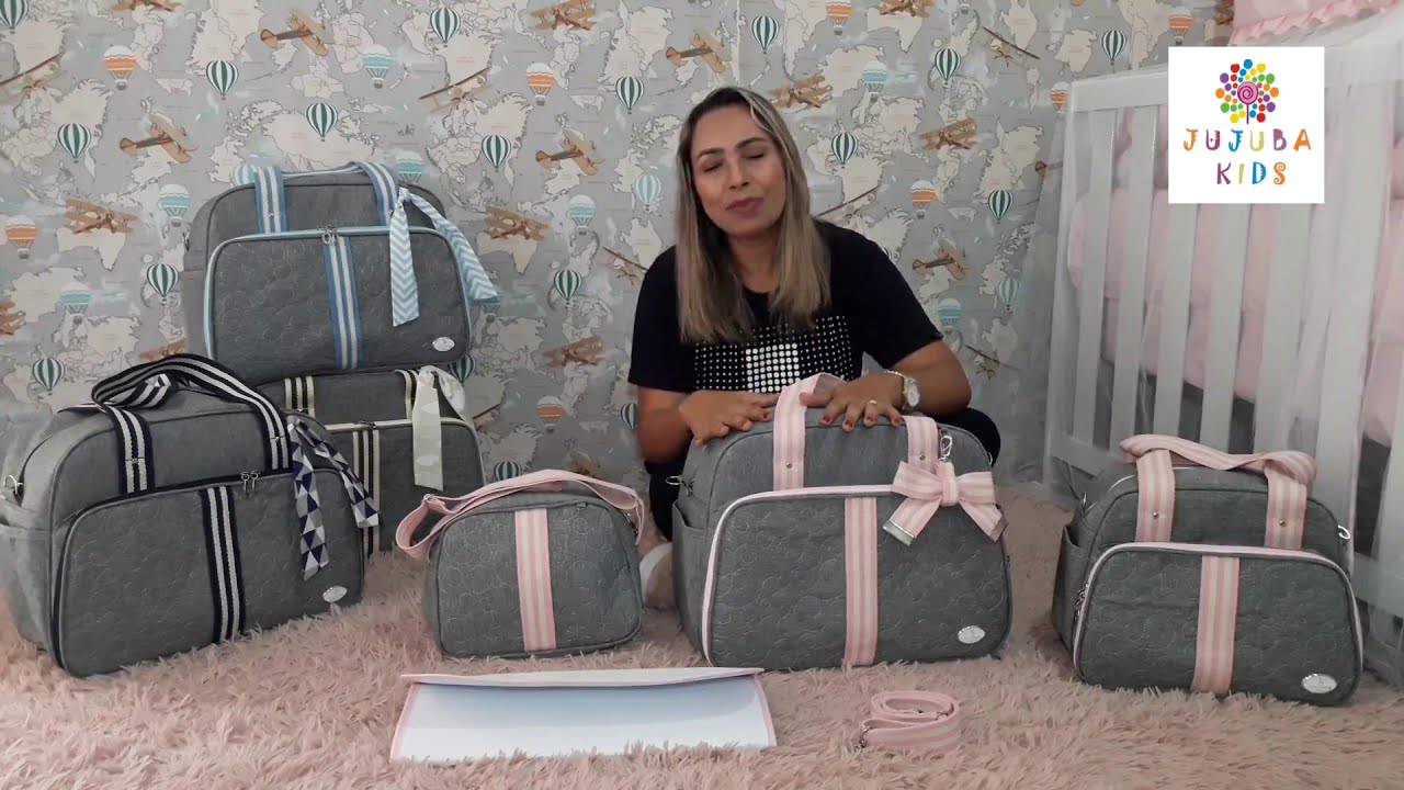 Bolsa Mochila Maternidade Bebê Menina Luxo Elegance Rosa