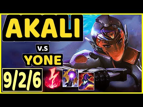 ALBETRAYBER (AKALI) vs YONE - 9/2/6 KDA TOP GAMEPLAY - EUW Ranked GRANDMASTER