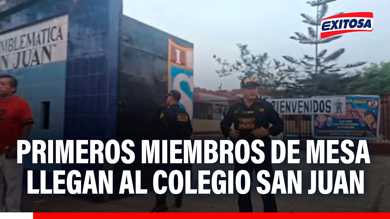 🔴🔵Miembros de mesa llegan temprano a la institución educativa San Juan