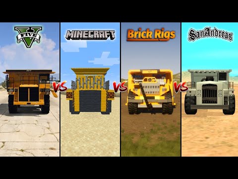 GTA 5 GIANT DUMP TRUCK VS MINECRAFT VS TEARDOWN VS BRICK RIGS VS GTA SA - WHICH IS BEST?