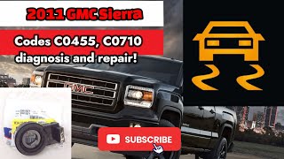 How to fix codes C0455, C0710 on a 2007-2013 GMC Sierra, Steering wheel sensor replacement guide.