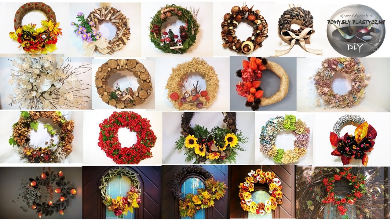 20 pomysłów jesiennych wieńców na drzwi - Pomysły plastyczne DiY