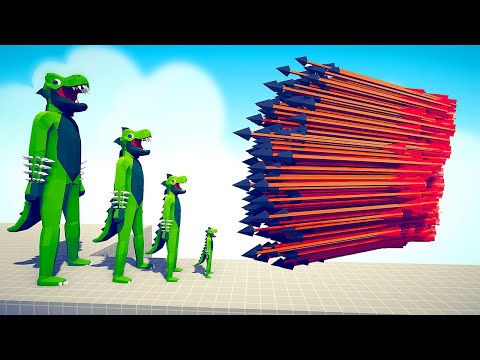 4 DIFFERENT SIZE OF T-REX vs DUO GODS - Totally Accurate Battle Simulator TABS