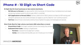 Phone # 10 Digit vs Short Code