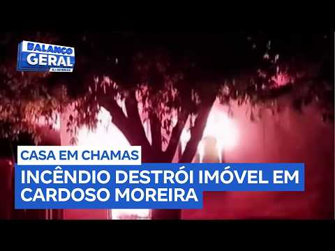 Incêndio consome residência e mobiliza bombeiros em Cardoso Moreira