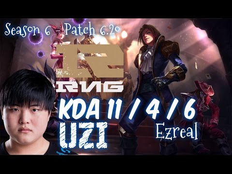 RNG Uzi EZREAL vs JINX ADC - Patch 6.20 NA Ranked | League of Legends