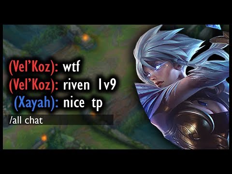 This 1v9 Riven can't even be stopped by it's biggest counter...