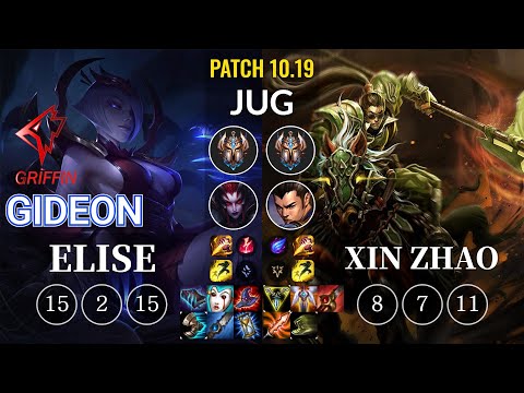 GRF GIDEON Elise vs Xin Zhao Jungle - KR Patch 10.19