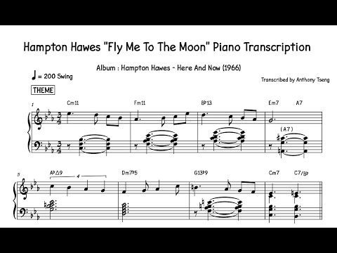 Hampton Hawes "Fly Me To The Moon" Piano Transcription