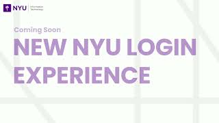 New NYU Login Experience