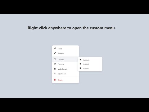 Custom Right Click Menu Using Html Css Javascript