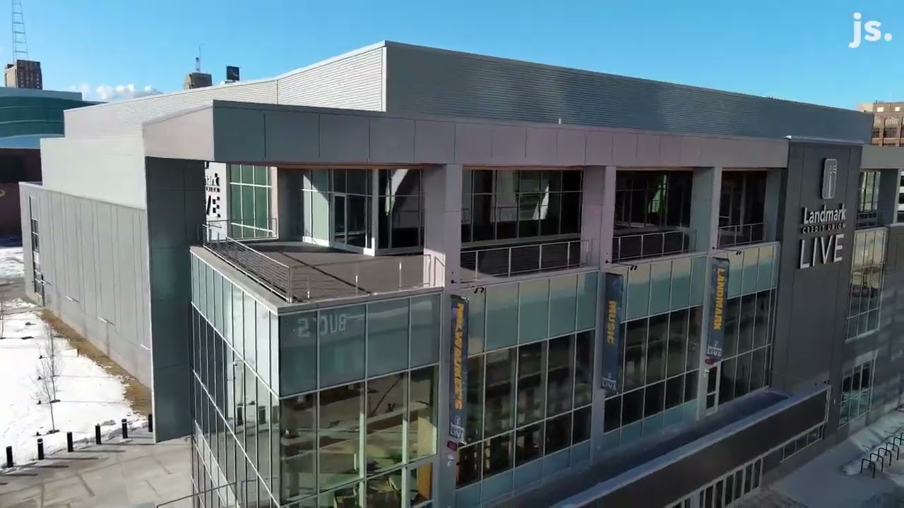 Drone view of Milwaukee's new concert venue in Deer District