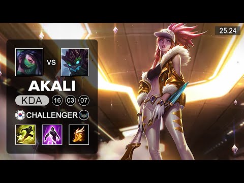 Akali vs Maokai Mid - KR Challenger - Patch 25.24 Season 15