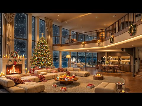 Saxophone Night Jazz🎄 Christmas Jazz Music in Luxury Apartment Ambience for Stress Relief & Relaxing